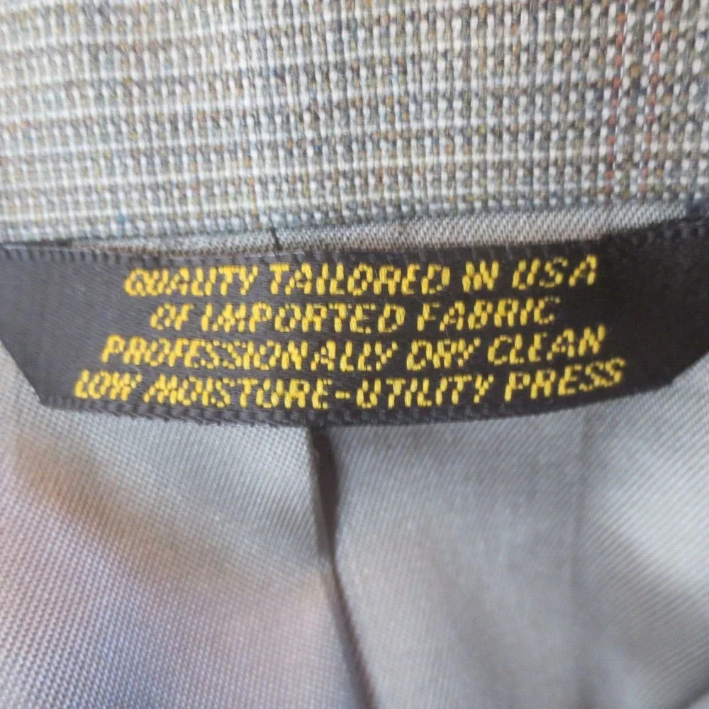 Vintage Palm Beach 2 Piece Suit Jacket Pants 35x32 Men Gray Lightweight Business